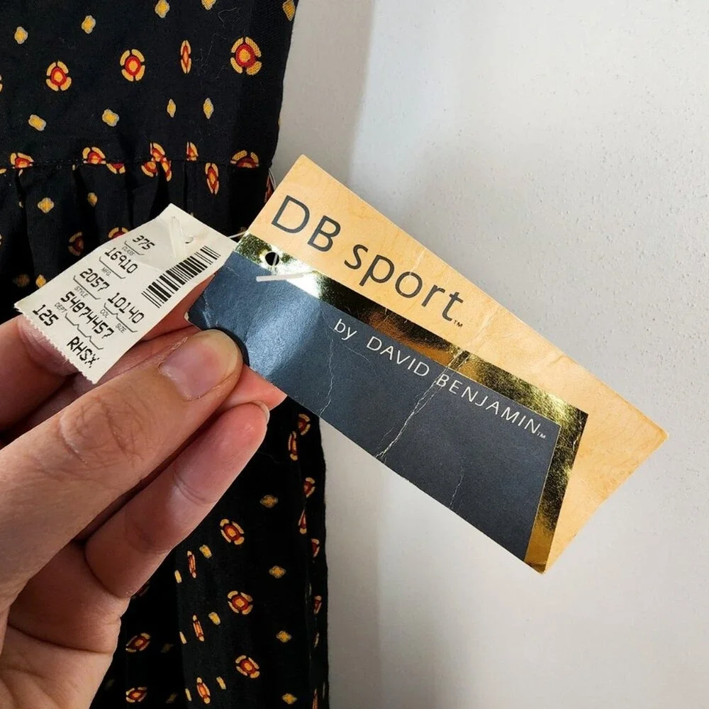 DB Sport by David Benjamin Black Boho Floral Wide Leg‎ Cropped Pants - Picture 5 of 6